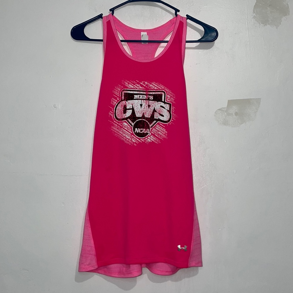 Size M Under Armour Men’s College World Series Pink Tank Top